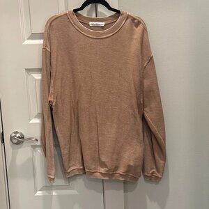 Moon Ryder Tan Corded Crew Sweatshirt.
